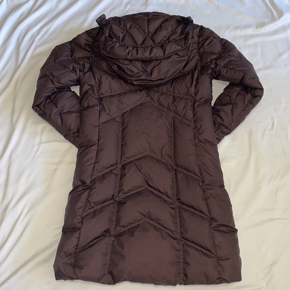 Patagonia Puffer Coat Jacket Womens Size Medium Brown Down Insulated With Hood - Picture 3 of 5